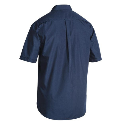 Bisley BS1526 Mens Perm Press Short Sleeve Shirt, navy, rear view