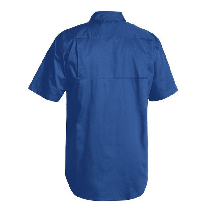 Royal blue, rear view, mens, Bisley BS1893 Cool Lightweight Drill Short Sleeve Shirt