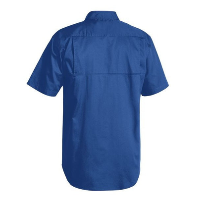 Royal blue, rear view, mens, Bisley BS1893 Cool Lightweight Drill Short Sleeve Shirt