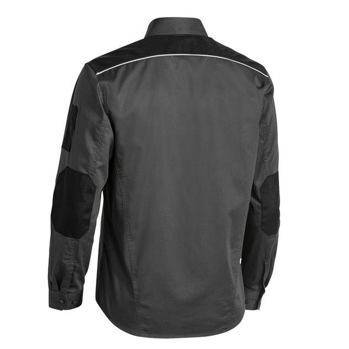 Bisley BS6133 Flex and Move Mechanical Stretch Long Sleeve Shirt, charcoal, rear view