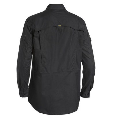 Bisley BS6414 Mens X Airflow Ripstop Long Sleeve Shirt, black , rear view