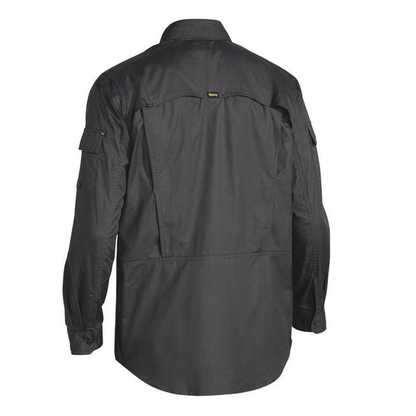 Charcoal grey, rear view, Bisley BS6414 Mens X Airflow Ripstop Long Sleeve Shirt