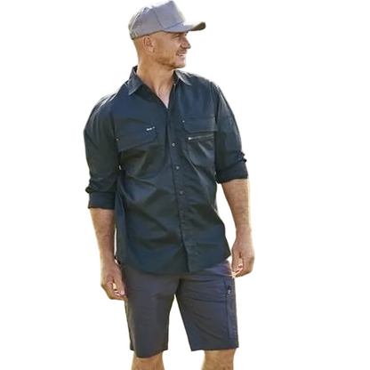 Model view, black, Bisley BS6490 X Airflow Stretch Ripstop Shirt