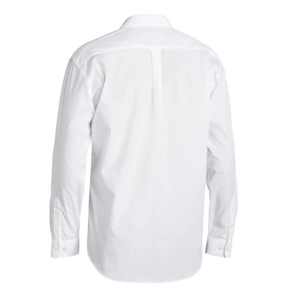 white, rear view, Bisley BS6526 Permanent Press Long Sleeve Shirt