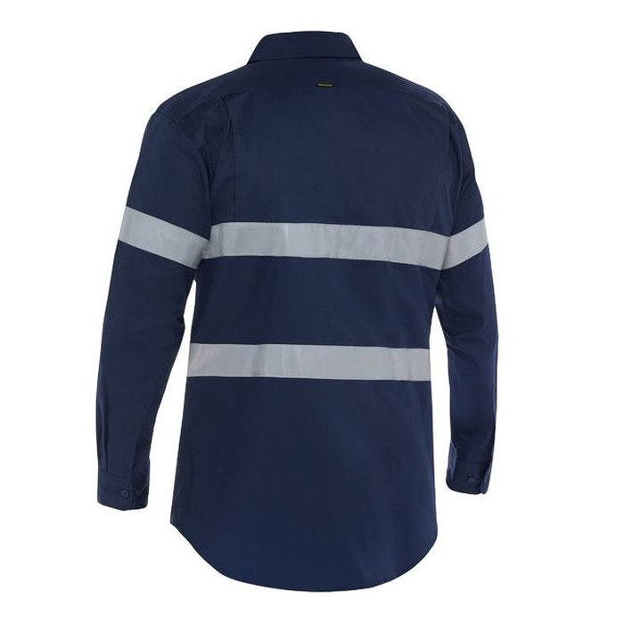 Bisley BS6883T Taped Cool Lightweight Drill Shirt navy, rear view