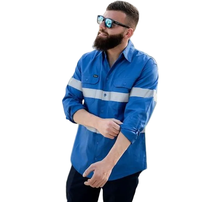 Bisley BS6883T Taped Cool Lightweight Drill Shirt, model view