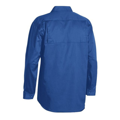 Royal blue, mens, rear view, Bisley BS6893 Cool Lightweight Drill Long Sleeve Shirt