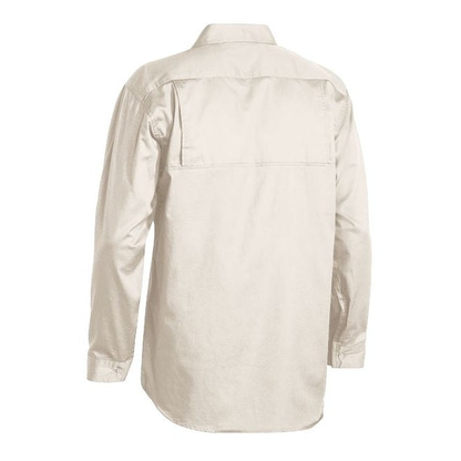 Bisley BS6893 Cool Lightweight Drill Long Sleeve Shirt, sand beige, rear view