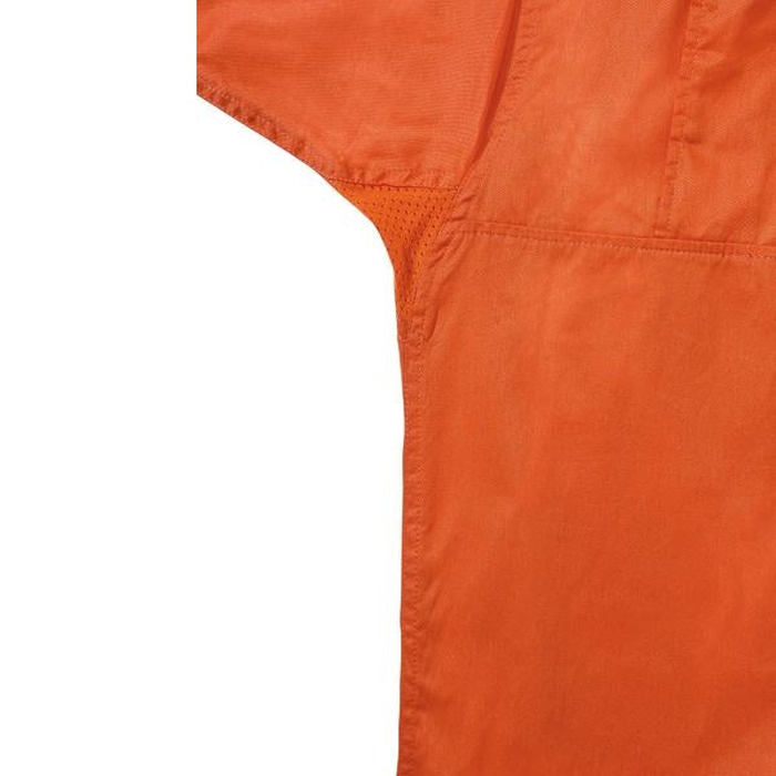 Bisley BS6894 Mens Cool Lightweight Gusset Cuff HiVis Long Sleeve Shirt, orange, close up under arm view