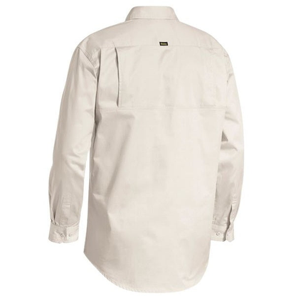 Sand, rear view, Bisley BSC6820 Closed Front Lightweight Drill Long Sleeve Shirt