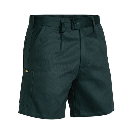 Bottle green, front view, worksite cargo shorts, Bisley BSH1007 Original Drill Mens Work Short