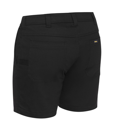 Bisley BSH1008 Mens Stretch Cotton Short Shorts, black, rear view