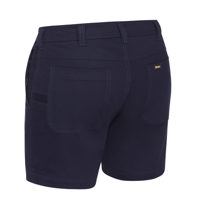 Bisley BSH1008 Mens Stretch Cotton Short Shorts, navy, rear view