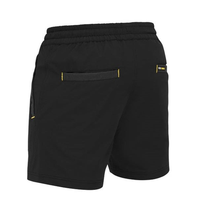 Bisley BSH1331 Flex and Move 4-Way Stretch Elastic Waist Short, black, back view