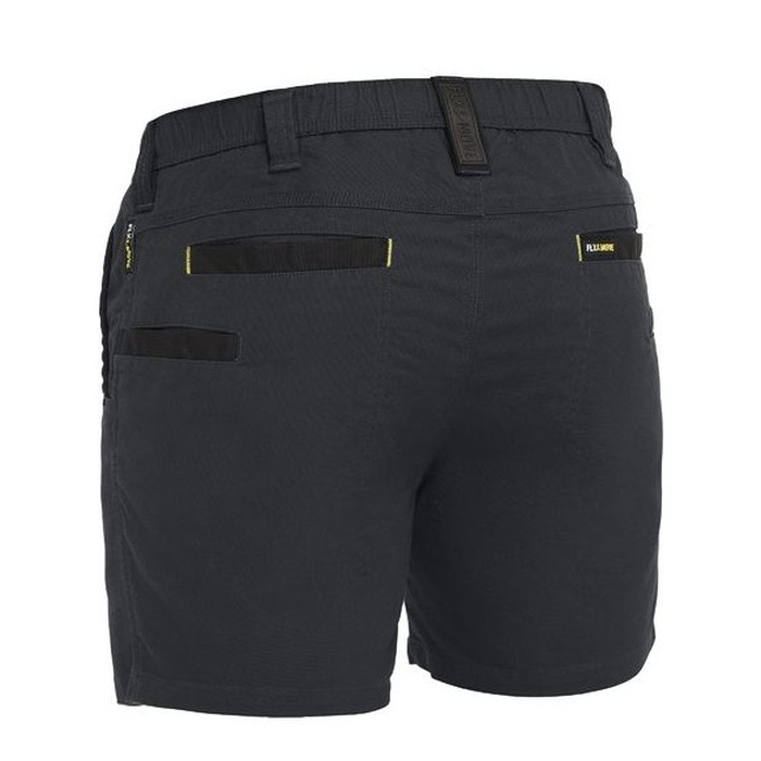 Bisley BSH1339 Flx & Move™ Elastic Waist Stretch Short Shorts, black, rear view