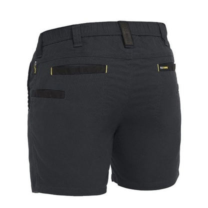 Bisley BSH1339 Flx & Move™ Elastic Waist Stretch Short Shorts, black, rear view