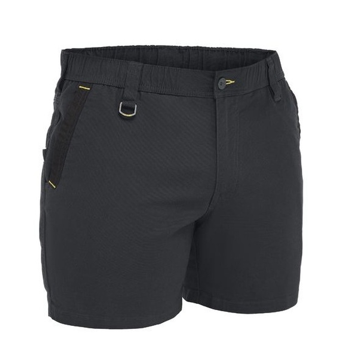 Black, ladies, Bisley BSH1339 Flx & Move™ Elastic Waist Stretch Short Shorts, front view