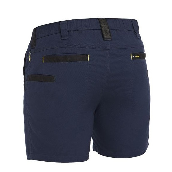 Bisley BSH1339 Flx & Move™ Elastic Waist Stretch Short Shorts, navy, rear view