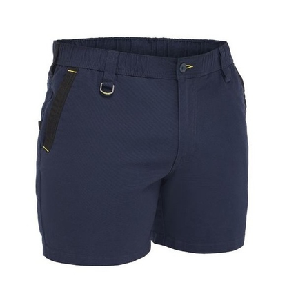 Navy, Bisley BSH1339 Flx & Move™ Elastic Waist Stretch Short Shorts, front view