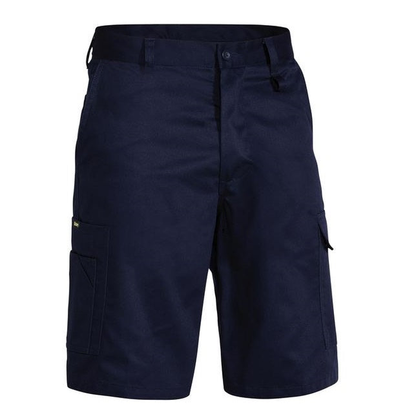 Navy, modern fit, mens, front view, Bisley BSH1999 Cool Lightweight Utility Shorts