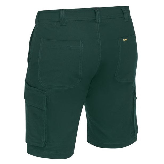 Bisley BSHC1008 Mens Stretch Cotton Cargo Short, green, rear view