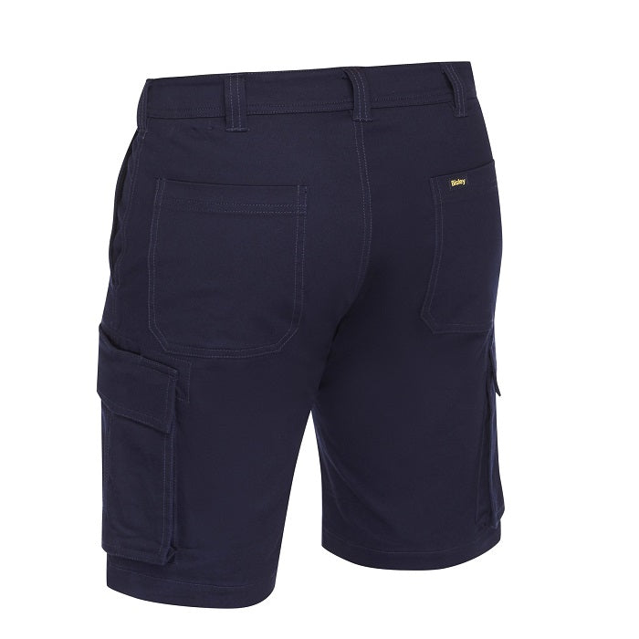 Bisley BSHC1008 Mens Stretch Cotton Cargo Short, navy, rear view