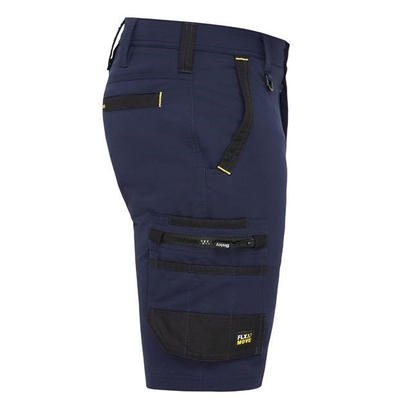 Bisley BSHC1332 Flex and Move 4-Way Stretch Zip Cargo Short, navy ,side view