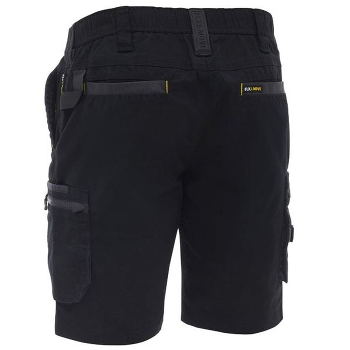 Bisley BSHC1338 FLX & Move™ Elastic Waist Cargo Short, black rear view