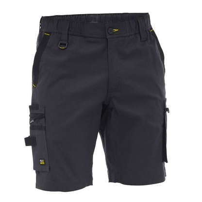 Charcoal premium, Bisley BSHC1338 FLX & Move™ Elastic Waist Cargo Shorts, front view