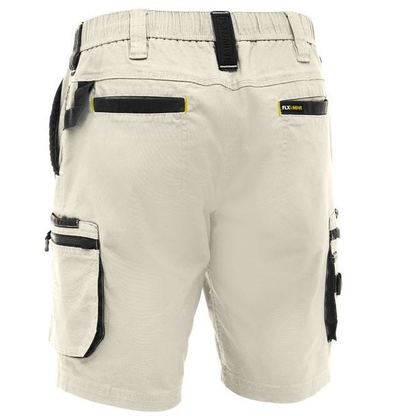 Bisley BSHC1338 FLX & Move™ Elastic Waist Cargo Short, stone, rear view