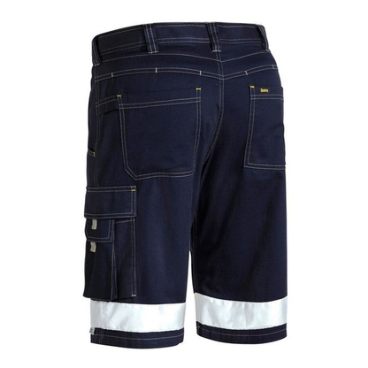 Bisley BSHC1432T 3M Taped Cool Vented Lightweight Cargo Short, rear view, navy 