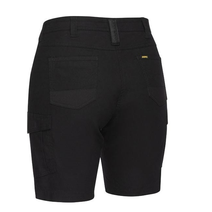 Black rear view, Bisley BSHL1044 Womens Flex and Move Cargo Short