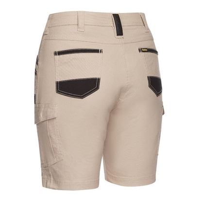 Stone coloured, rear view, Bisley BSHL1044 Womens Flex and Move Cargo Short