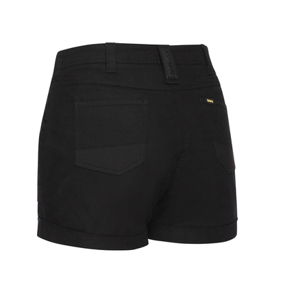 Bisley BSHL1045 Womens Flex and Move Short Short, black, rear view