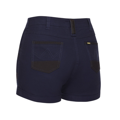 Bisley BSHL1045 Womens Flex and Move Short Short, navy, rear view