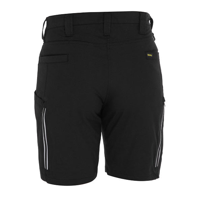 Bisley BSHL1150 Womens X Airflow Stretch Ripstop Vented Cargo Short, black, rear view