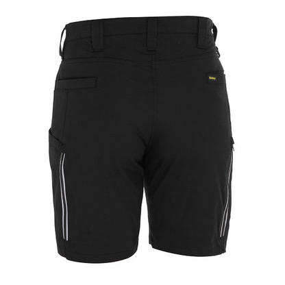 Bisley BSHL1150 Womens X Airflow Stretch Ripstop Vented Cargo Short, black, rear view
