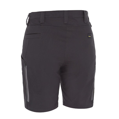 Bisley BSHL1150 Womens X Airflow Stretch Ripstop Vented Cargo Short, charcoal rear view