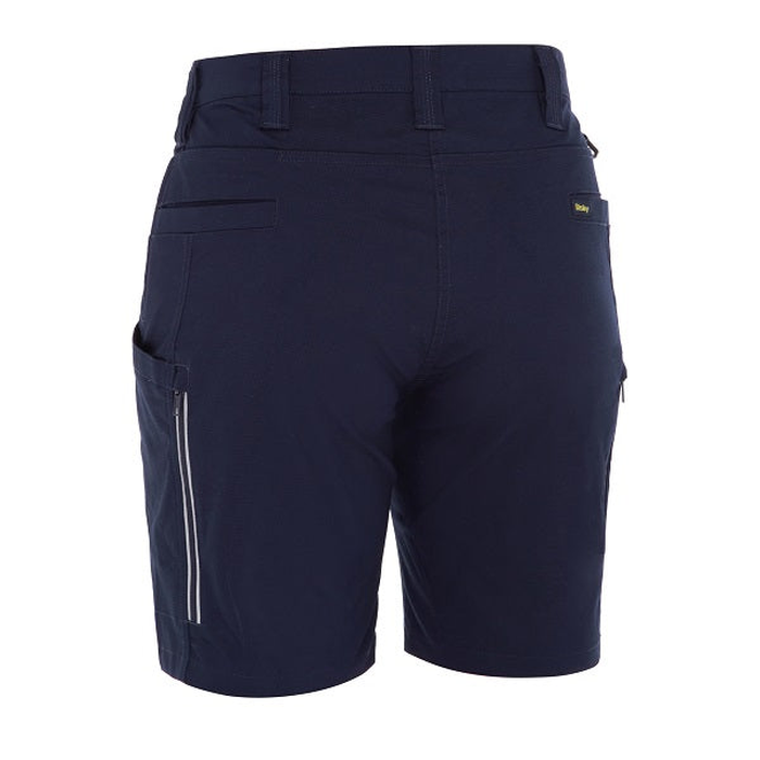 Bisley BSHL1150 Womens X Airflow Stretch Ripstop Vented Cargo Short, rear view, navy