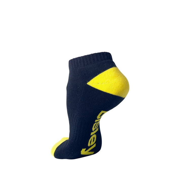 Bisley BSX7215 Ankle Cotton Socks 3 Pack, navy yellow, angle view