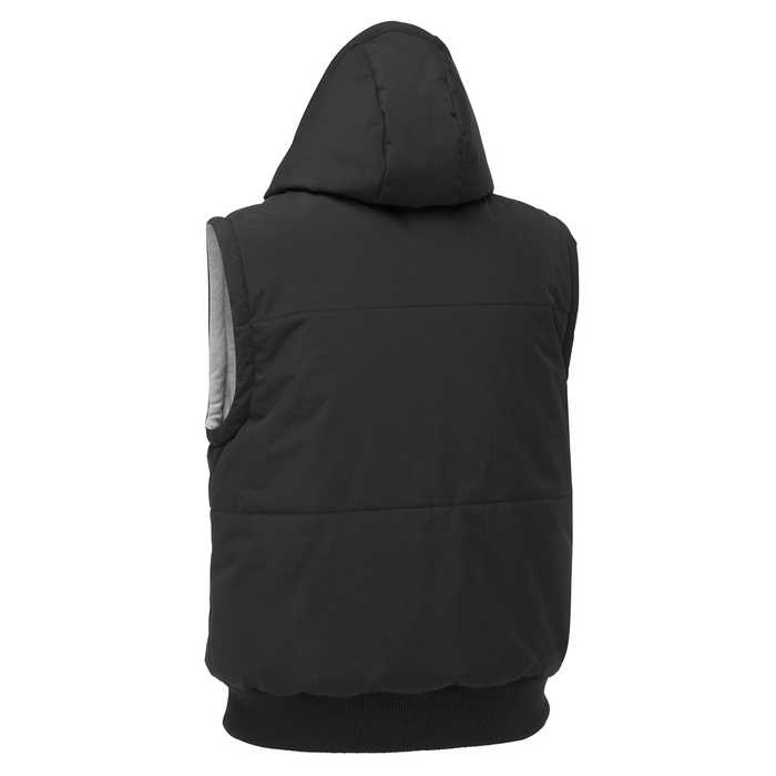 Bisley BV0334 FLX & Move Reversible Puffer Vest, mens, black, rear view