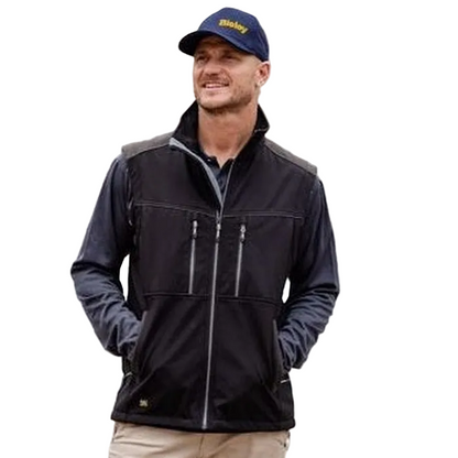 Bisley BV0570 FLX & Move™ Soft Shell Vest, model view, black