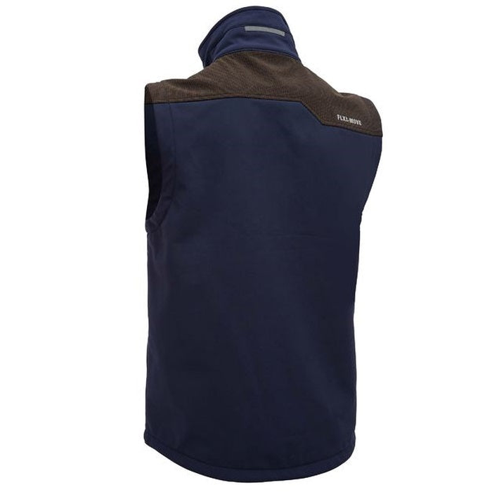 Bisley BV0570 FLX & Move™ Soft Shell Vest, navy, rear view