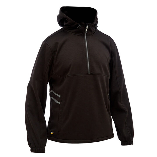 Mens, black, low pill, Bisley BK6574 FLX & Move™ Liquid Repellent Fleece Hoodie, front view