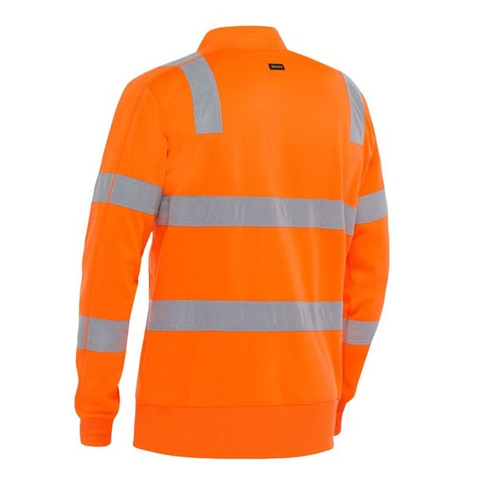 Bisley BK6814T Taped HiVis 1/4 Zip Pullover, orange, rear view