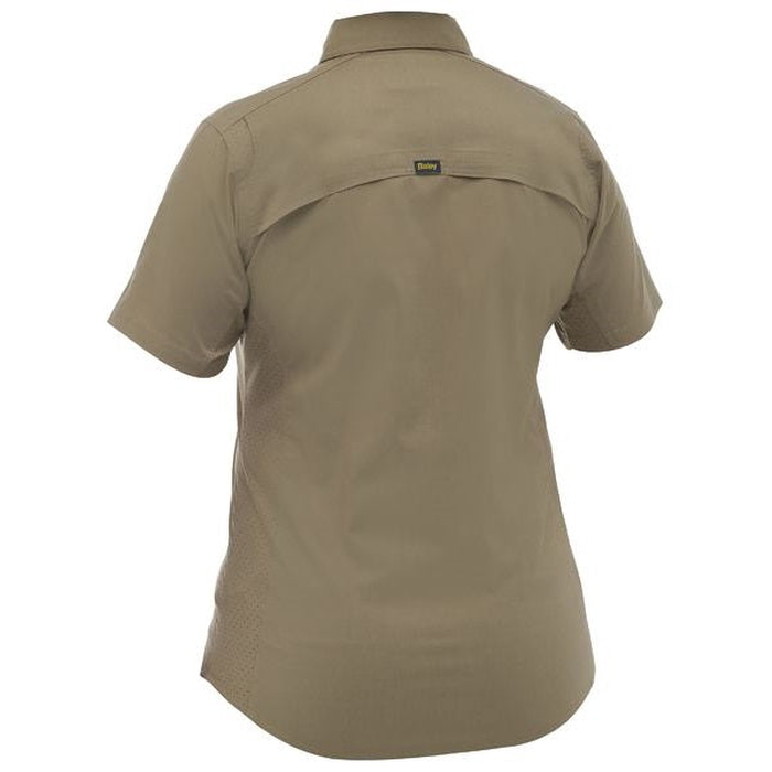 Bisley BL1490 Womens X Airflow™ Stretch Ripstop Shirt khaki, rear view