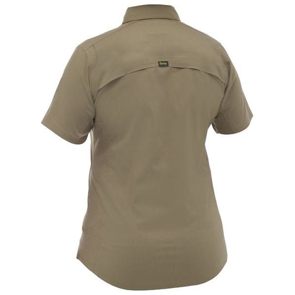Bisley BL1490 Womens X Airflow™ Stretch Ripstop Shirt khaki, rear view