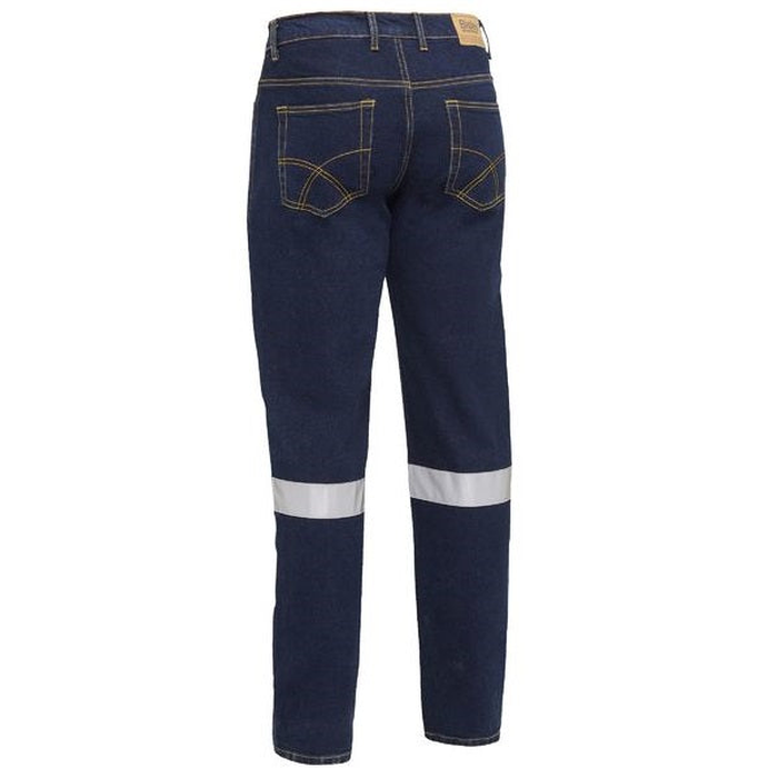 Bisley BP6049T Taped Original Work Jeans, rear view, denim blue