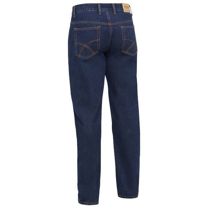 Bisley BP6711 Stretch Work Jeans, rear view, denim navy blue