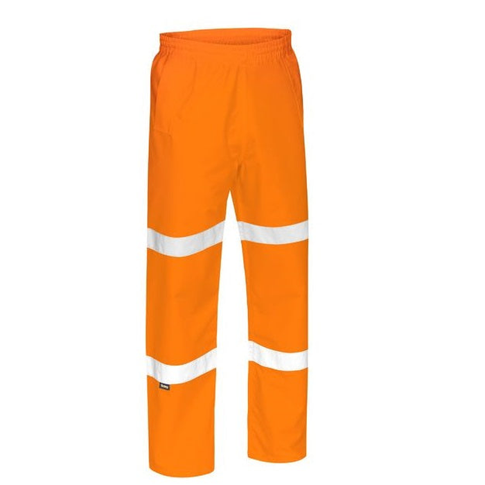 Rail orange, hi visability taped legs, waterproof, Bisley BP6969T Taped Rain Pants, front view